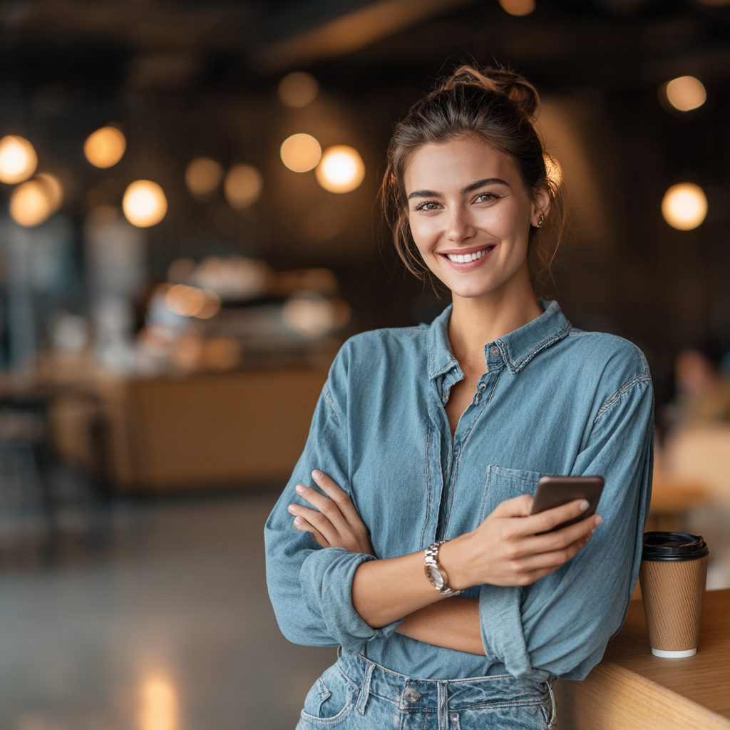 A confident diverse beauty school student smiling wh