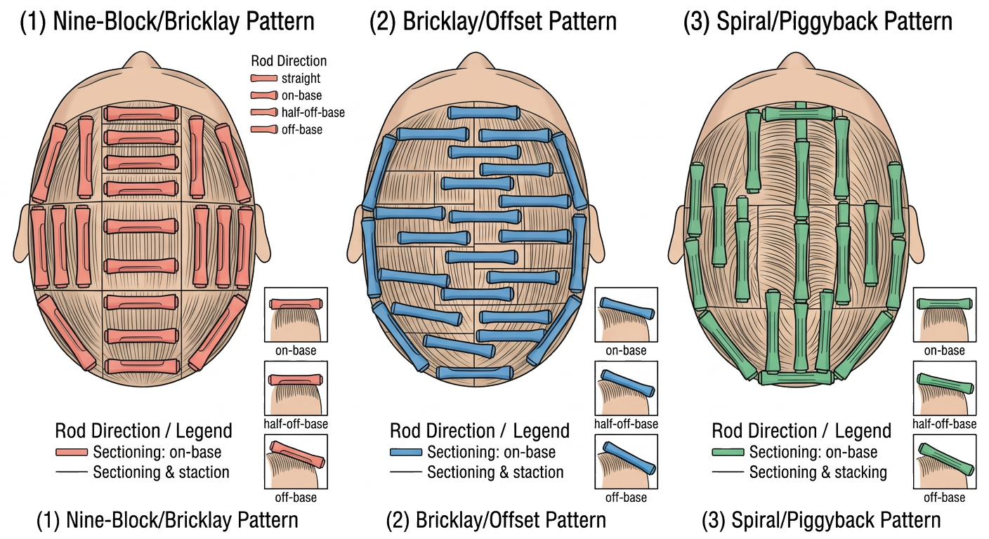 Perm rod wrapping patterns