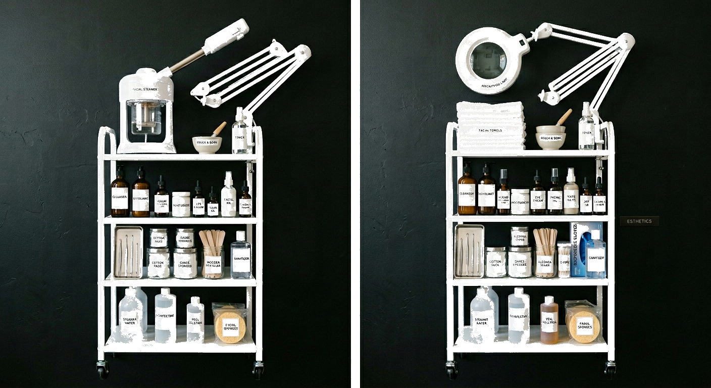 Esthetics cart setup