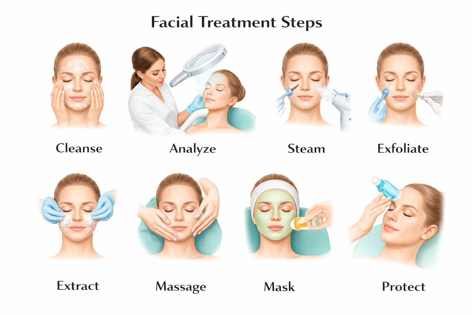 Facial treatment steps